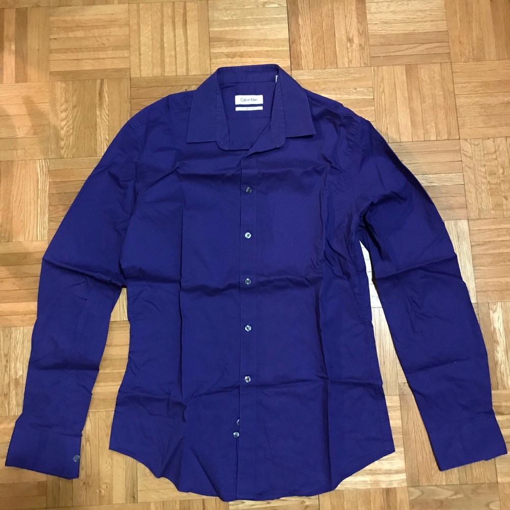 Calvin Klein Purple Dress shirt extra slim skinny